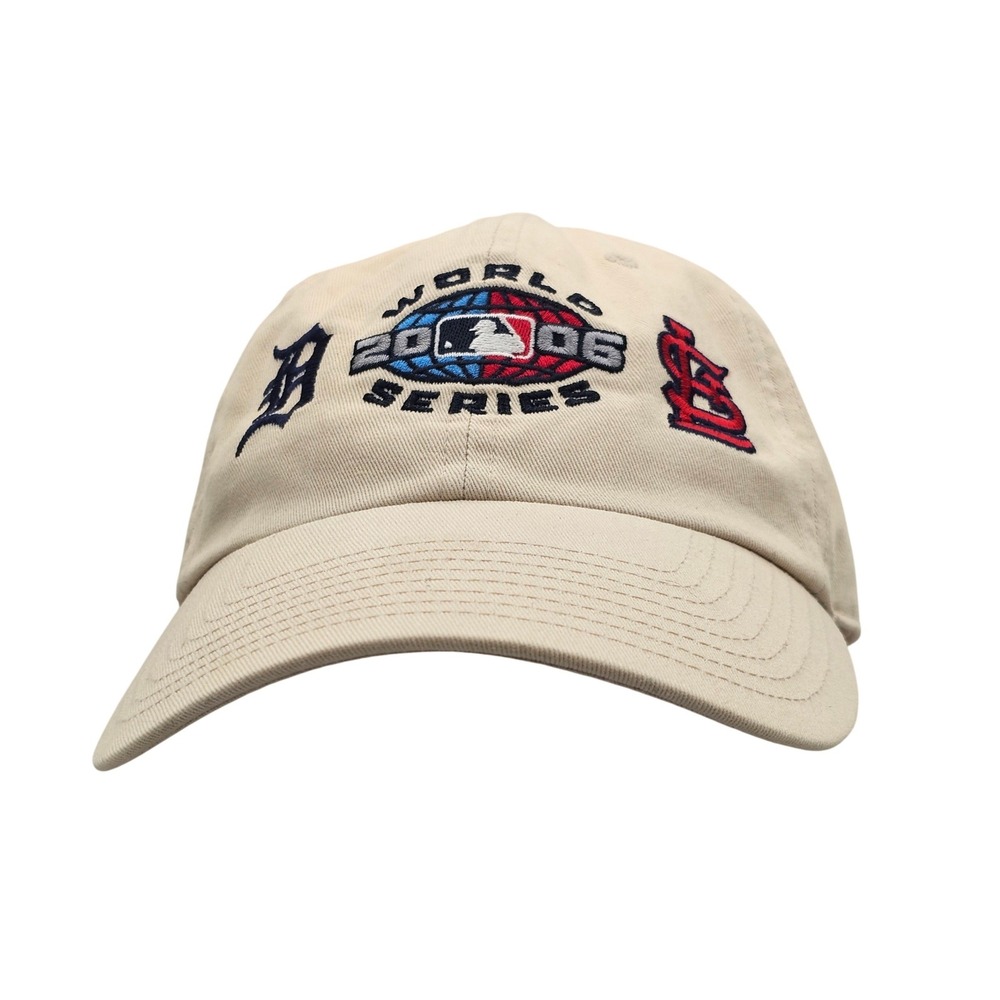 Vintage 2006 World Series Hat Tigers vs Cardinals Twins Enterprise Beige Cap